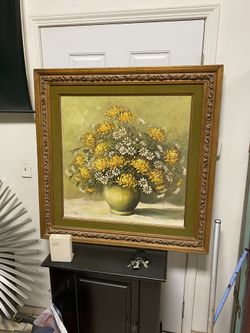 Oil Painting on canvas with food sculpted frame