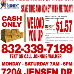 All New Treated Pickets ONLY $1.57 Each