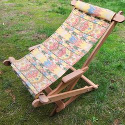 Large Wooden Foldable Lounge Chair