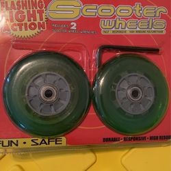 2 Green Turbo Light Scooter Wheels