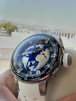 3D Globe Invicta Celestial Automatic Men’s Watch 40.2mm White, Silicone Band,New