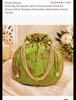 Ekavya Velvet Embroidered Potli Bag