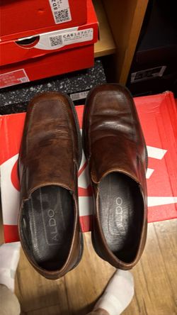Aldo mens 11.5 brown slip ons