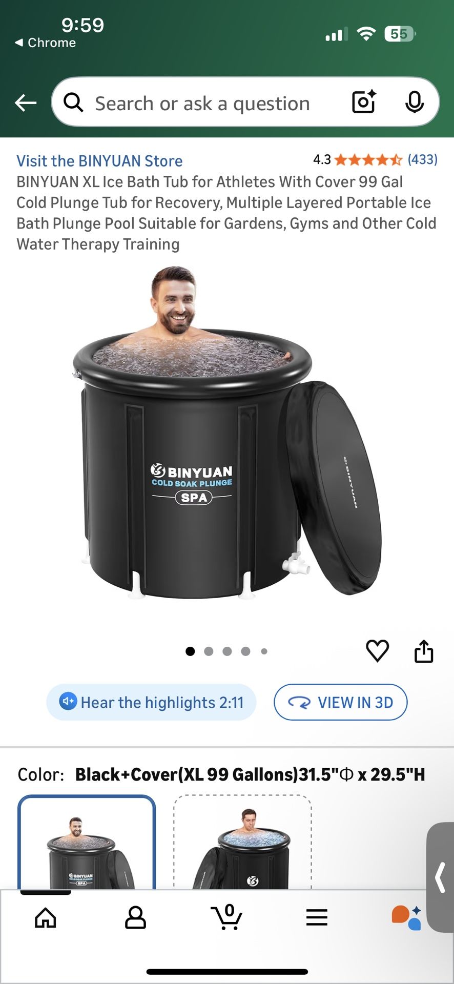 Portable Ice bath - 99 Gallon