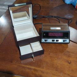 Vintage Alarm Clock And Jewelry Box