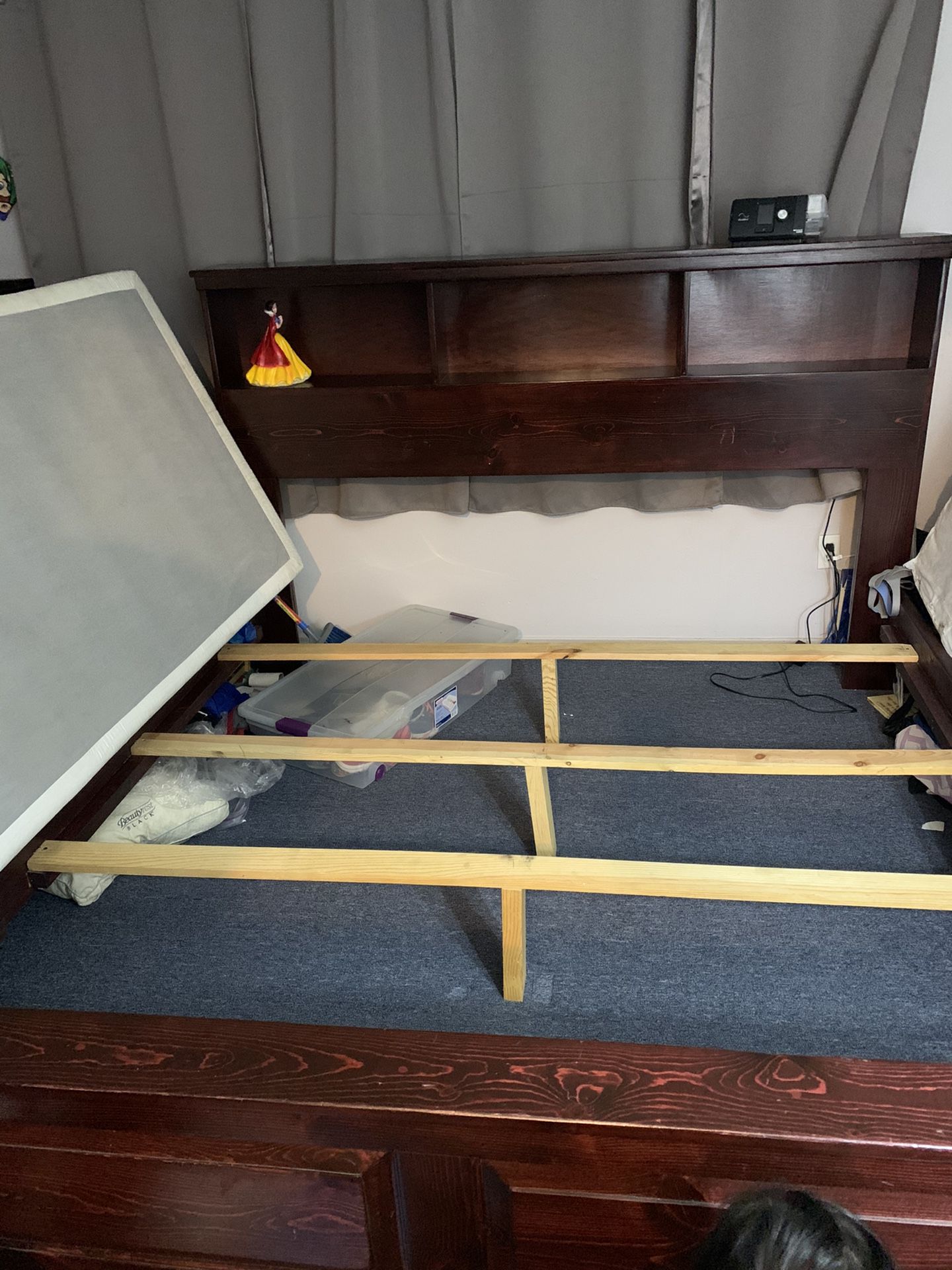 King size wooden bed frame