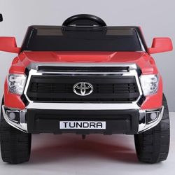 Ride on Truck Car, 12V Licensed Toyota Tundra Ride on Car w/Remote Control, Battery Powered Electric Car with Music, Spring Suspension, 3 Speeds, LED 