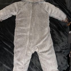 Koala Baby Plush Hooded Bear Suit- 6/9m Unisex (Warm Grey/Brown)