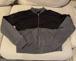 Gymshark Nikki Blackketter Bomber Jacket in Black/Grey