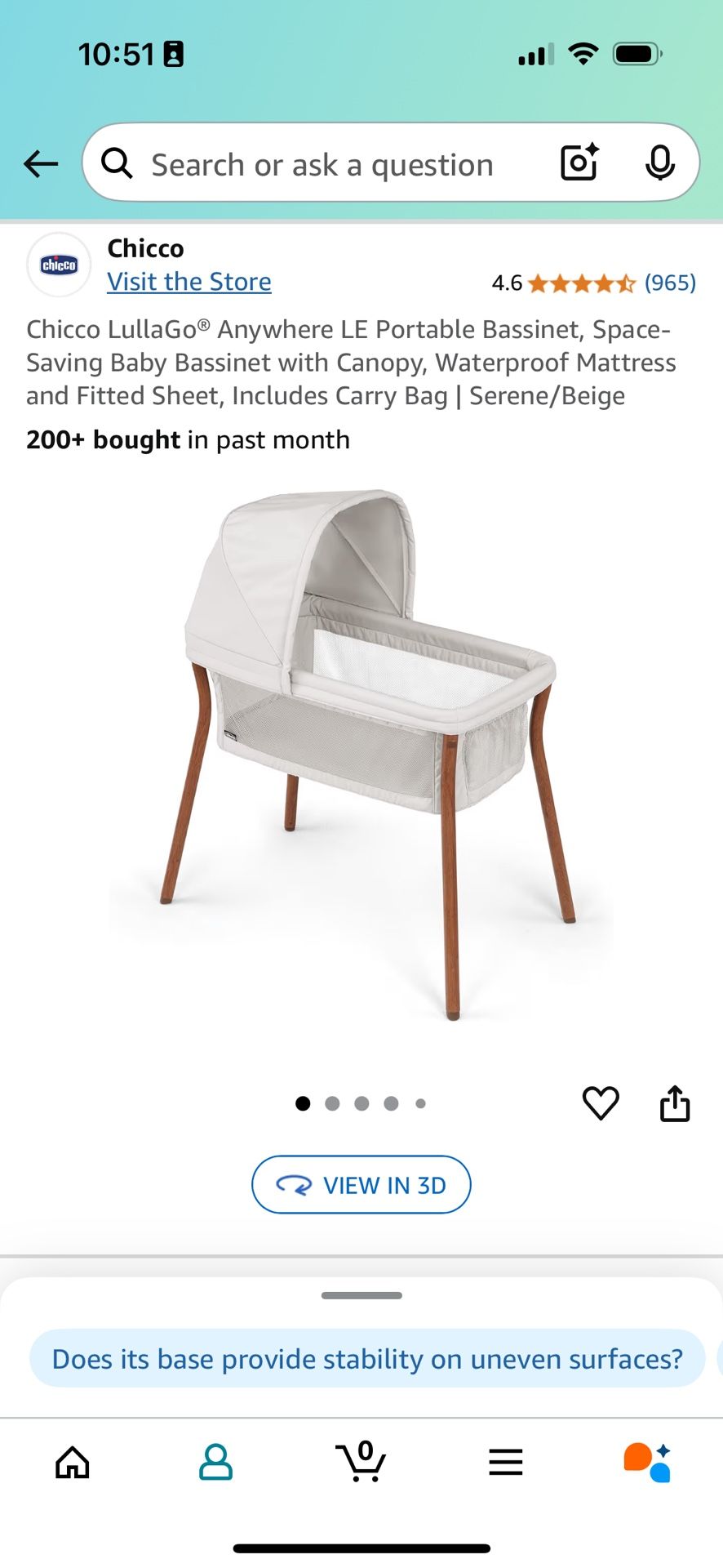 Chicco LullaGo Anywhere LE Portable Bassinet