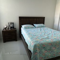 Dark Brown Wooden Bedroom Set