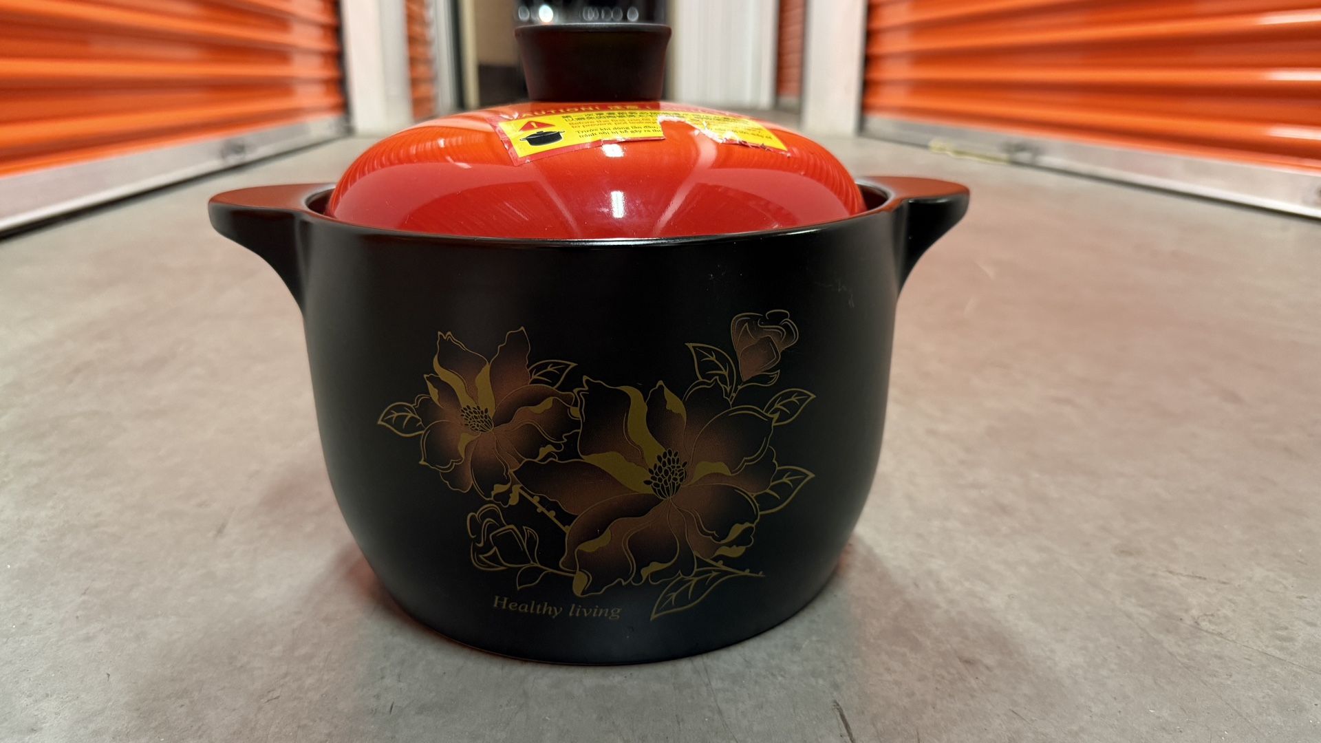 Ceramic Cooking Pot by ARST – Floral Design – “Healthy Living” – Chinaware