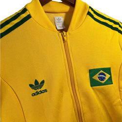 Vintage 1987 Adidas Brazil Zip Up Hoodie