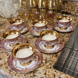Antique  China Teacup, A1 Shape. Six In Total.