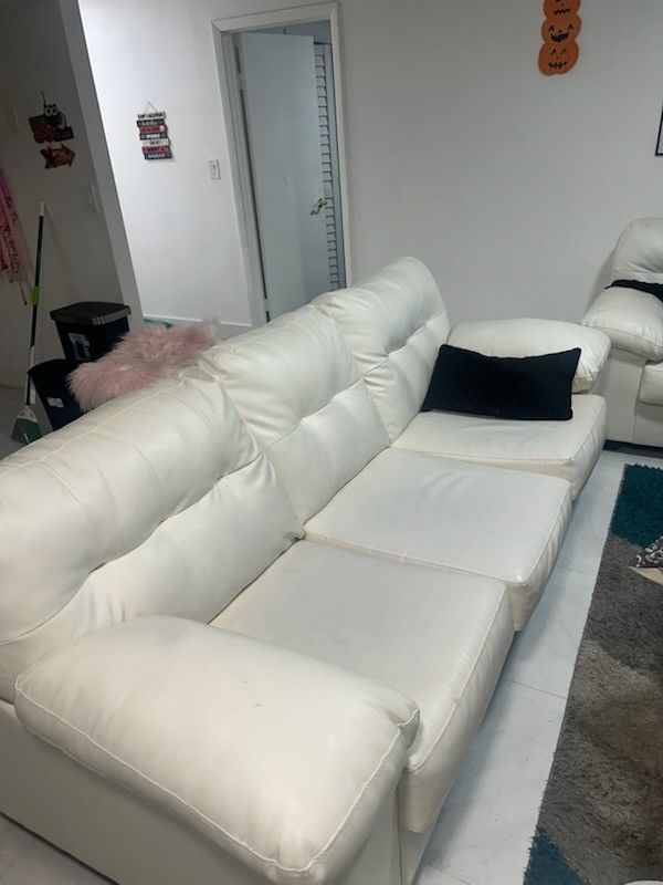 Couches White Genuine Leather