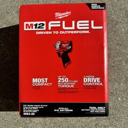 Milwaukee M12 FUEL 12V Lithium-Ion Brushless Cordless Stubby 3/8 in. Impact Wrench (Tool-Only