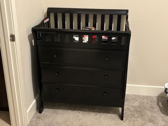 Black Baby Changing Table with 3 Drawers