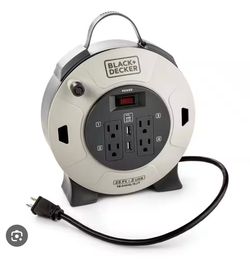Black+Decker 25 Ft Retractable Extension Cord Reel