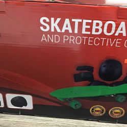 Skateboard And Protective Gear