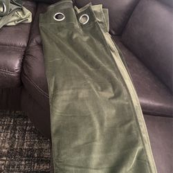dark green velvet curtains