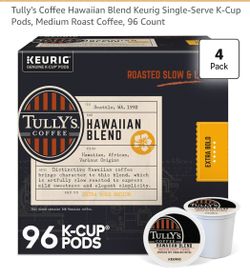 Tully's Coffee Hawaiian Blend K-Cup Pods 96 Count