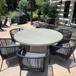 Outdoor Concrete Table. 6 Foot West Elm Concrete Table.  Cover Included.  