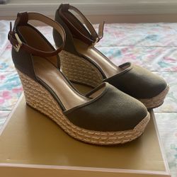 Olive Green Michael Kors Wedges