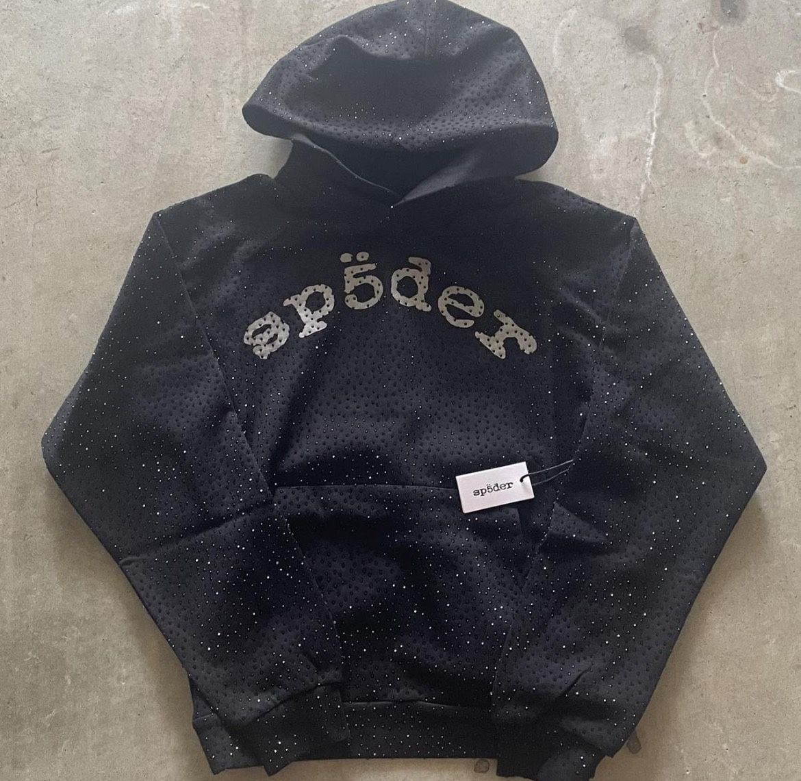 spider hoodie black