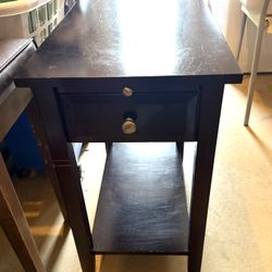 Black Brown All Wood Side Table A Few Slight Scratches Very Good Condition