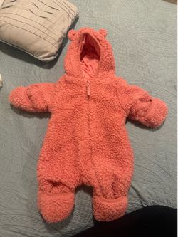 Baby girl warm Sherpa suit