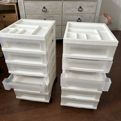 6 Drawer Plastic Storage 2 Pieces 