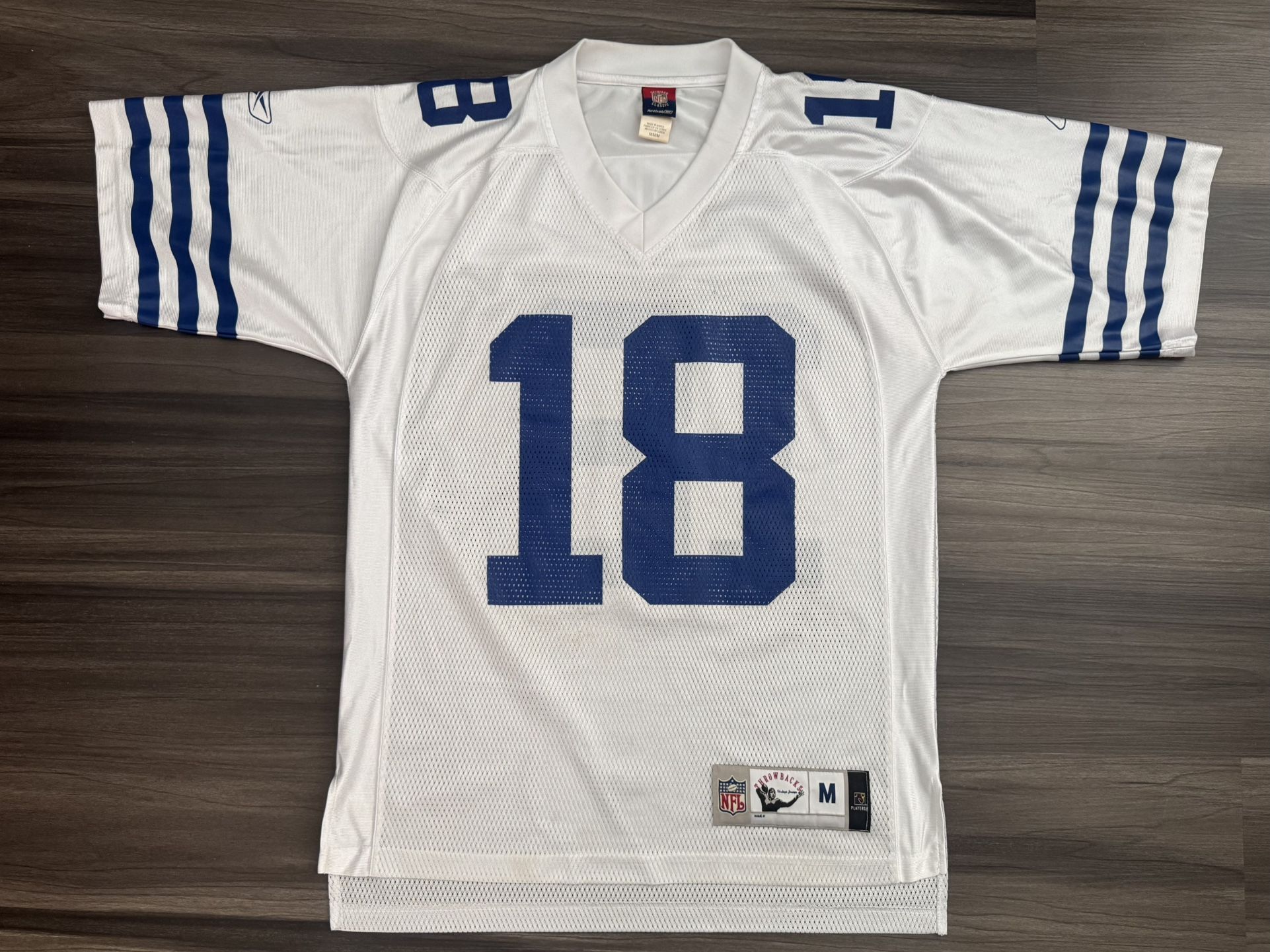 Indianapolis Colts Peyton Manning #18 Reebok NFL Throwbacks Jersey Sz Medium 