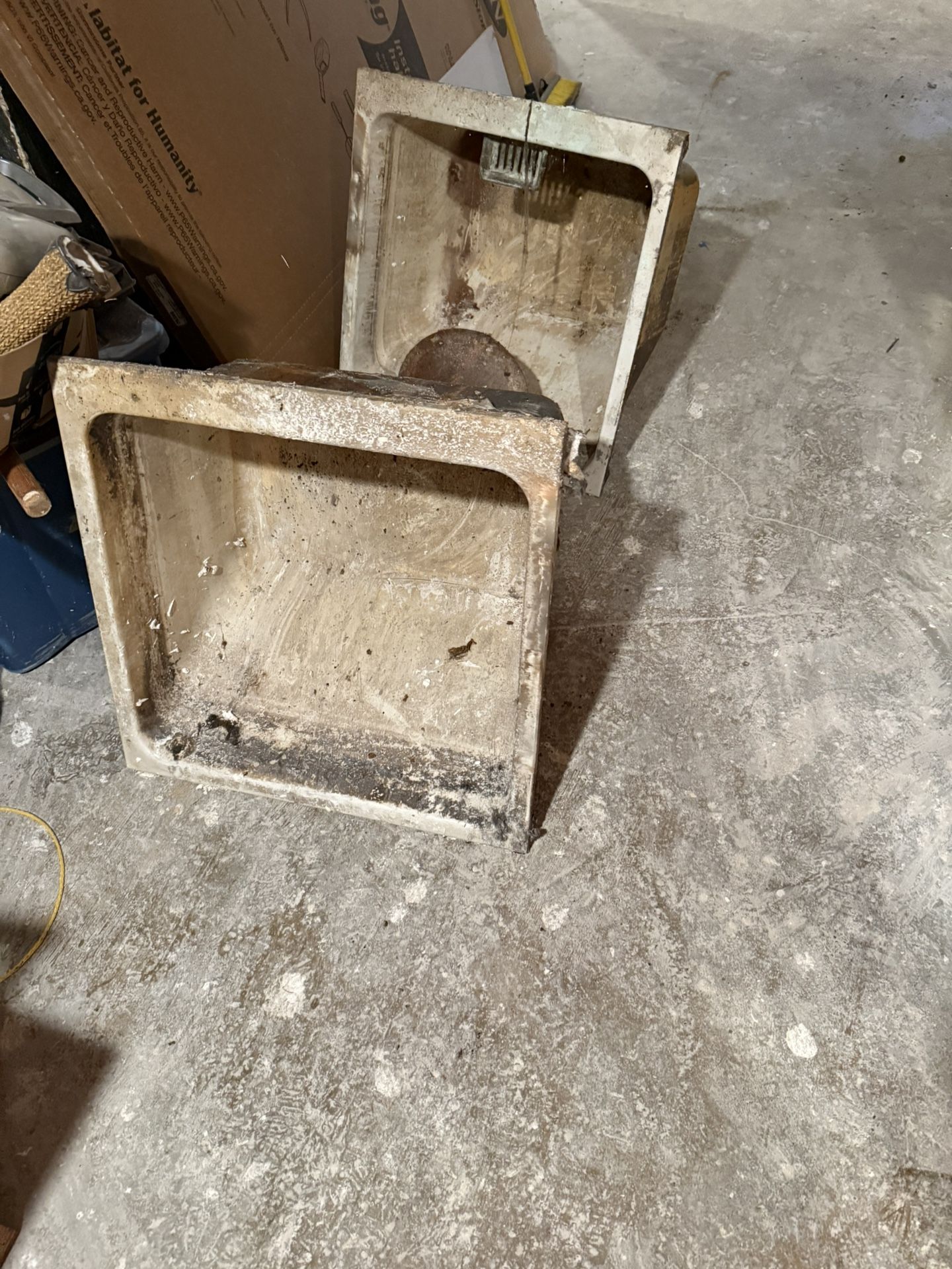 Two Large Pedestal Cast Iron Utility Sinks 1909 Built