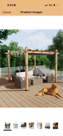 Outdoor Pergola 10x10 Ft. with Retractable Canopy