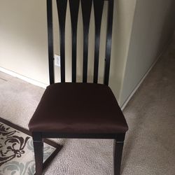 Dark Wood Chairs In Good Condition 