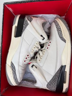 Size 9.5 white cement 3s 2023 reimagined
