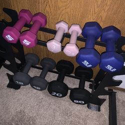Dumbbells Set + Dumbbell Rack 
