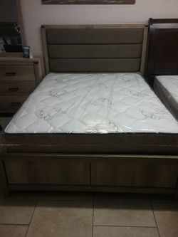queen bed frame with mattress $489
