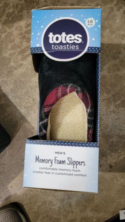 Totes Toasties Men's Memory Foam Slippers LG 9-10