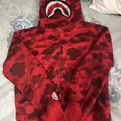 Red bape hoodie small fits like medium 