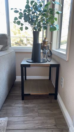 Two Modern Matching Light-Brown Side Tables