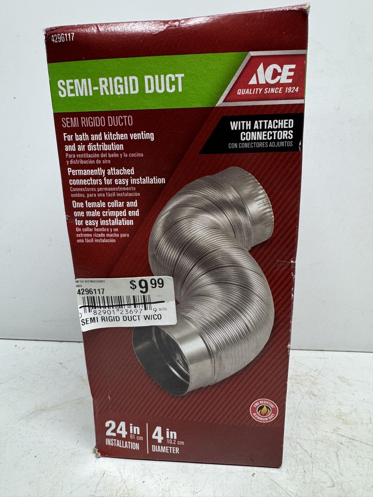 New Ace Semi-Rigid Duct 24” x 4”. Must Pick Up