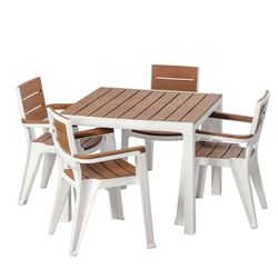 5-Piece Indoor/Outdoor Square Patio Dining Set – $400