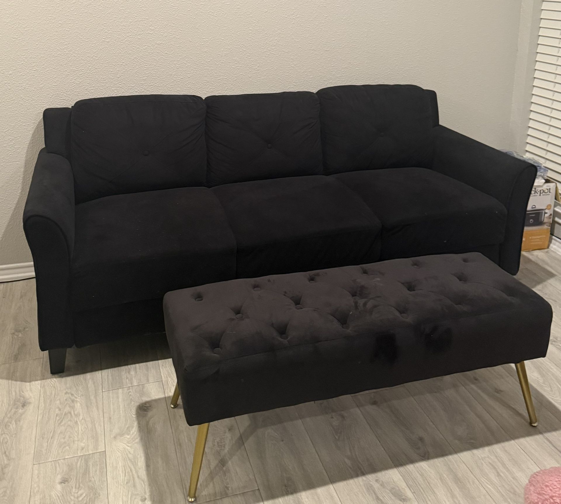 Black Suede Sofa
