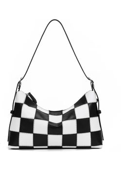 Vegan leather Checkered Shoulder Bag