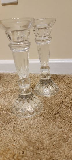 Heavy Glass Candle Holders 