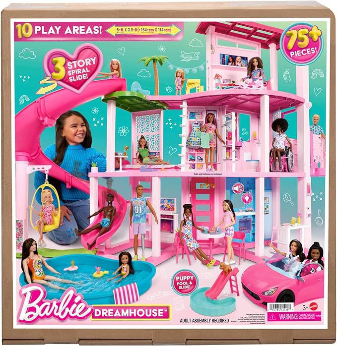 Barbie DreamHouse Doll House with 75+ Pieces Including Furniture & 3-Story Pool Slide, Pet Elevator & Puppy Play Areas https://offerup.co/faYXKzQFnY?$