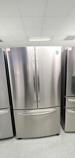 Samsung French Door Fridge – Stainless, Bottom Freezer, Clean