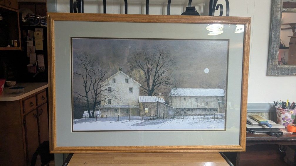 Large framed artwork - Full Moon by Ray Hendershot