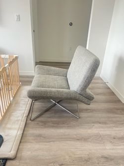 Light Grey Accent Chair - Wide and Comfortable